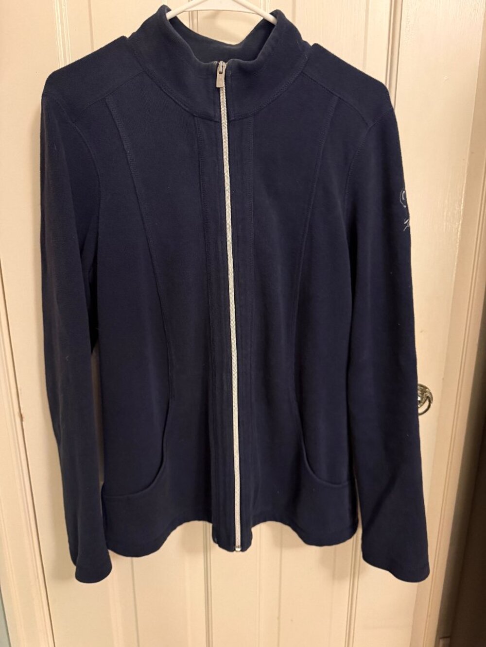 Tommy Bahama Milwaukee Brewers Full-Zip Sweater Jacket – Navy – Large